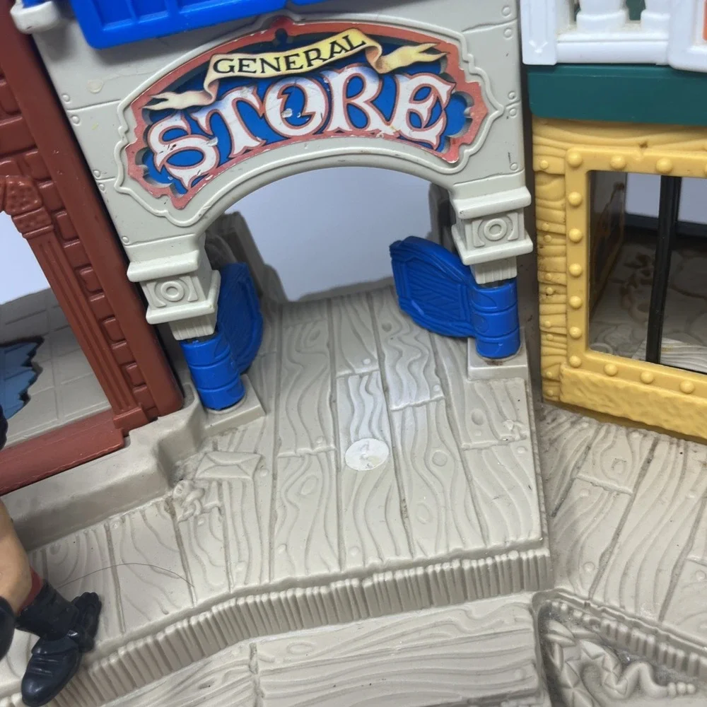 Fisher Price Great Adventures Cowboy Wild Western Stagecoach Town Cannon Figures